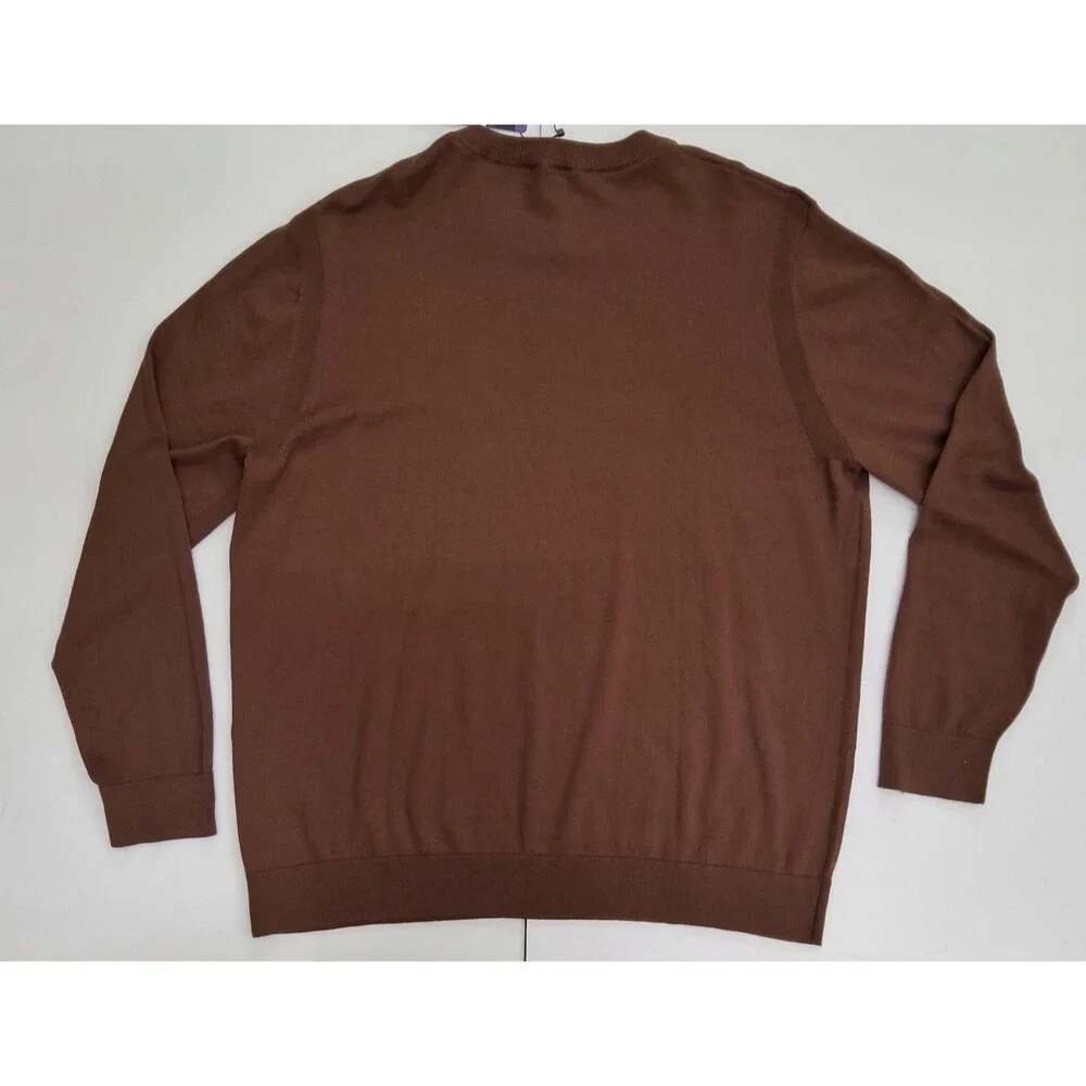 Express Brown Cotton Blend Business Casual Crewneck Sweater Lightweight Size 2XL